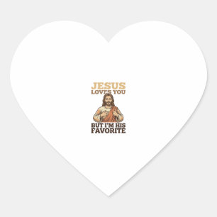 Jesus liebt dich lustiges Vintage-Glaubens-Shirt-D Herz-Aufkleber