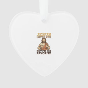 Jesus liebt dich lustiges Vintage-Glaubens-Shirt-D Ornament