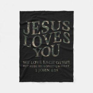 Jesus liebt dich mich Camouflage christliche Jugen Fleecedecke
