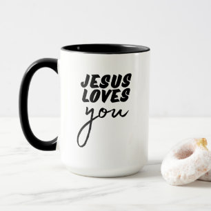 'Jesus liebt dich' Minimalistisches christliches E Tasse