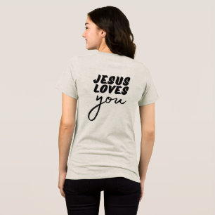 'Jesus liebt dich' Minimalistisches christliches E Tri-Blend Shirt