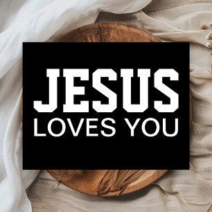 Jesus liebt dich Motiv-Typografie Postkarte