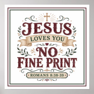 Jesus liebt dich, ohne Wenn und Aber - Christliche Poster
