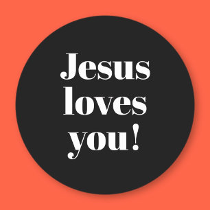 Jesus liebt dich! Retro-moderner Typostil Runder Aufkleber