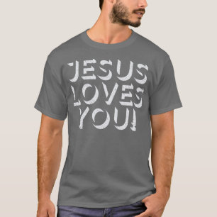 Jesus liebt dich Retro-Typografie-Design T-Shirt