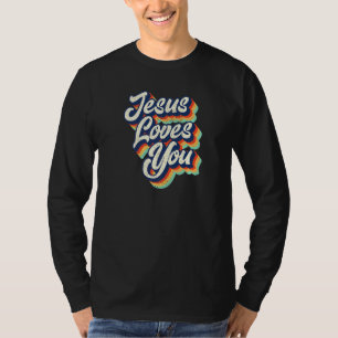 Jesus liebt dich Retro Vintage Christlich T-Shirt