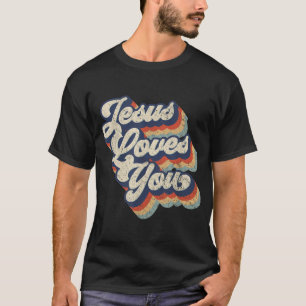 Jesus liebt dich Retro Vintage Grafikdesign T-Shirt