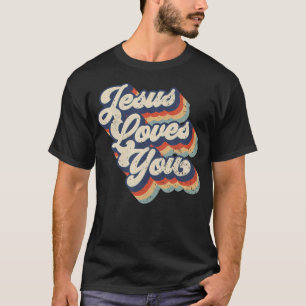 Jesus liebt dich Retro Vintage Grafikdesign T-Shirt