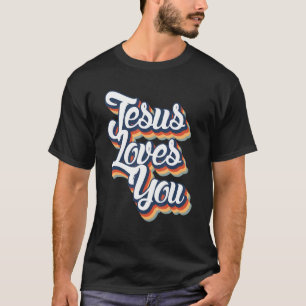 Jesus liebt dich Retro Vintage Stil Christliche Fr T-Shirt