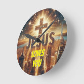 Jesus liebt dich  runde wanduhr (Winkel)