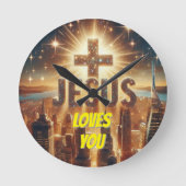 Jesus liebt dich  runde wanduhr (Vorderseite)