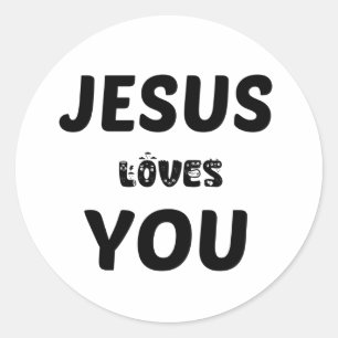 JESUS LIEBT DICH RUNDER AUFKLEBER