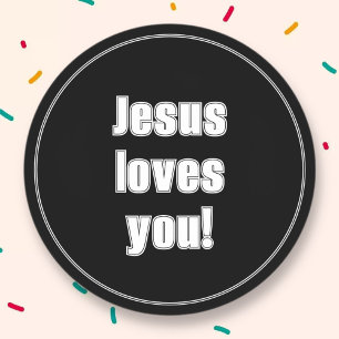 Jesus liebt dich! runder aufkleber