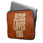 Jesus liebt dich rustikale christliche Ermutigung Laptopschutzhülle (Vorderseite Links)