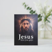 Jesus liebt dich schwul postkarte (Stehend Vorderseite)