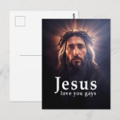 Jesus liebt dich schwul postkarte (Vorne/Hinten)