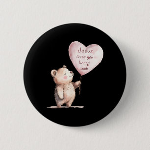 Jesus liebt dich sehr süß Christliche Kinder Button