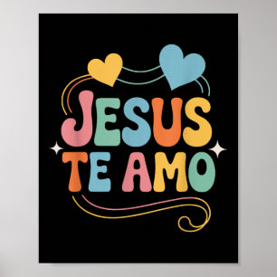 Jesus liebt dich spanischer inspirierender liebend poster