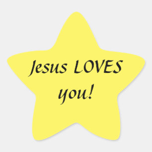 Jesus LIEBT dich! Stern Aufkleber