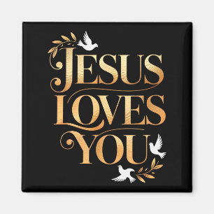 Jesus liebt dich Taube und Olivenzweig Elegant Chr Magnet