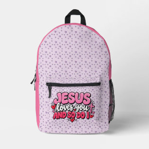 Jesus liebt dich und ich auch bedruckter rucksack