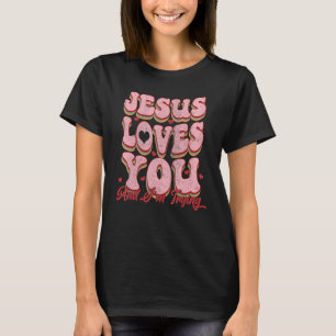 Jesus liebt dich und ich versuche Vintage Frauen C T-Shirt