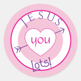 Jesus liebt dich Valentinstag-Aufkleber Runder Aufkleber