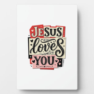 Jesus liebt dich Vintage Gravur Christliche Typogr Fotoplatte