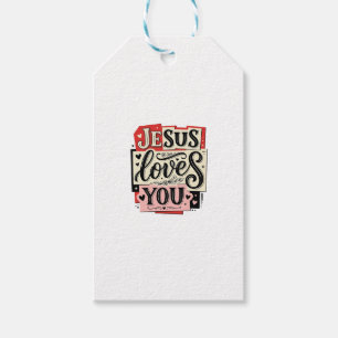 Jesus liebt dich Vintage-Gravur Christliche Typogr Geschenkanhänger