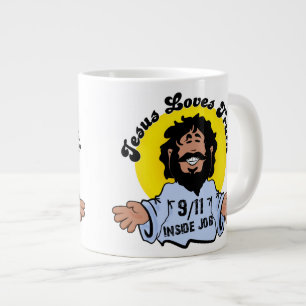 Jesus liebt die Wahrheit 9-11 Inside Job Lustig Jumbo-Tasse
