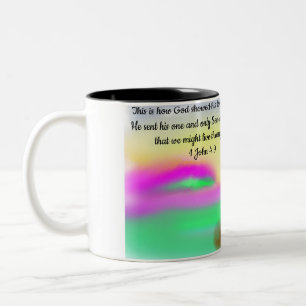 Jesus liebt die Welt Zweifarbige Tasse