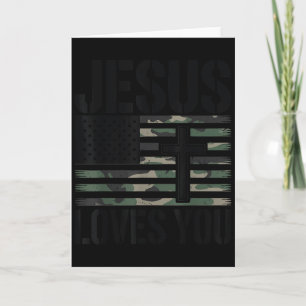 Jesus liebt euch Camouflage christlich 4. Juli Män Karte