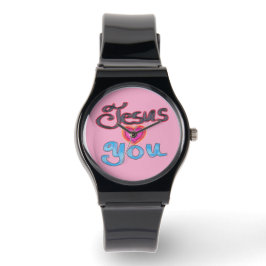 Jesus liebt euch christliche Damen Armbanduhr