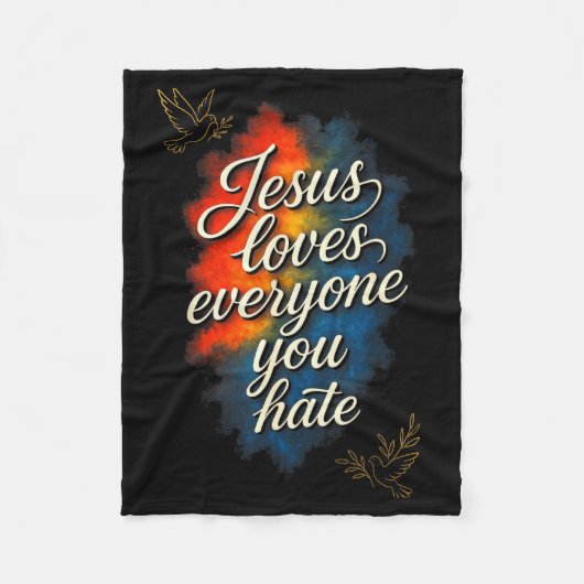 Jesus liebt jeden - Christliche Glaubensbotschaft Fleecedecke (Vorderseite)