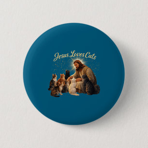 Jesus liebt Katzen Christlicher Katzenliebhaber Je Button