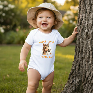 Jesus liebt kleines Pony-Pferd-Mädchen Baby Strampler