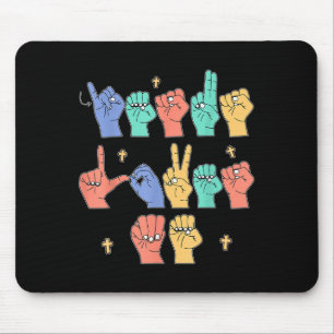 Jesus liebt mich Asl Christlich Jesus Kleinkind Du Mousepad