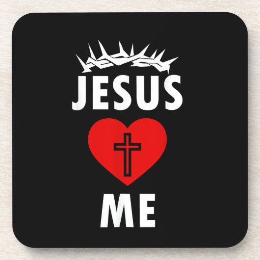 Jesus liebt mich christlich religiös getränkeuntersetzer (Vorderseite)