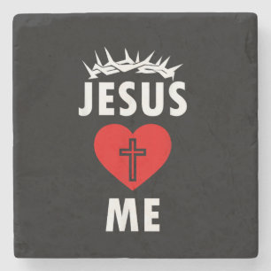 Jesus liebt mich christlich religiös steinuntersetzer