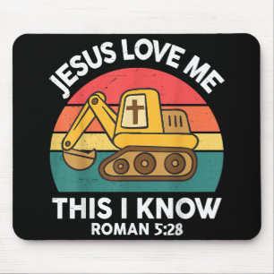 Jesus liebt mich, das weiß ich Bagger Christlich Mousepad