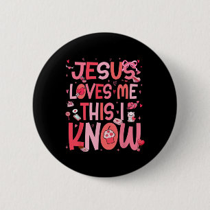 Jesus liebt mich, das weiß ich, Gott religiös chri Button