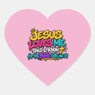 Jesus liebt mich Herz-Aufkleber