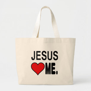 Jesus liebt mich Jesus-Geschenke Jumbo Stoffbeutel