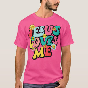Jesus liebt mich Retro Vintage Groovy Stil s T-Shirt