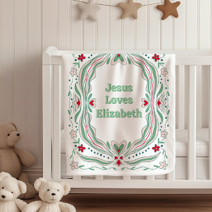 Jesus liebt personalisiertes Sherpa-Decke Baby-Ges Sherpadecke