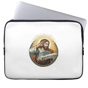 Jesus ließ das Telefon auf das flache Beton fallen Laptopschutzhülle