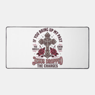 Jesus ließ die Anklage fallen Vintage-Kreuz-Shirt Schreibtischunterlage