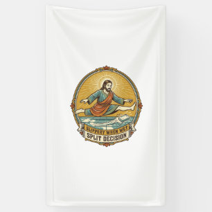 Jesus ließ feuchte Seife auf dem rutschigen Badezi Banner