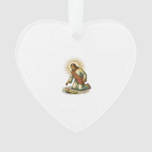 Jesus ließ frische geschnittene Avocado auf den Bo Ornament
