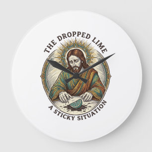 Jesus ließ Limettenscheibe schmutzigen Boden Tequi Große Wanduhr